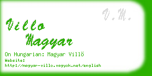 villo magyar business card
